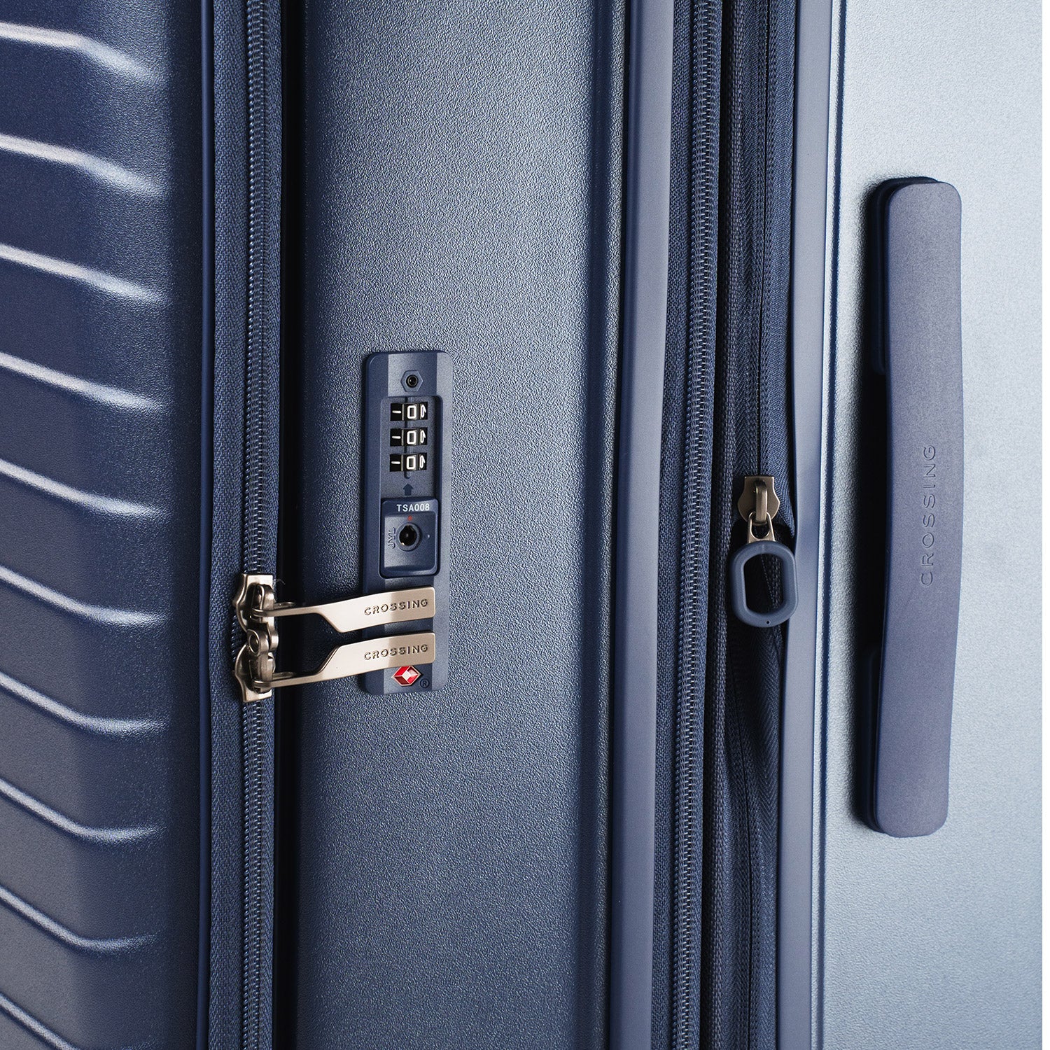 CROSSING INVI 30" Large Expandable Luggage With Front & Middle Access - Navy