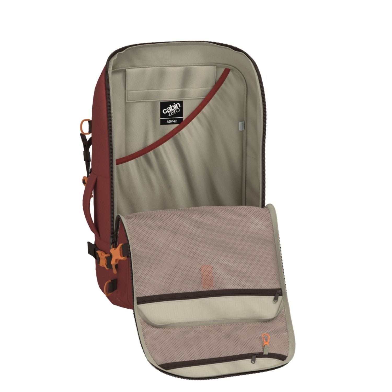 Cabinzero Adventure Cabin Backpack 42L (Sangria Red)