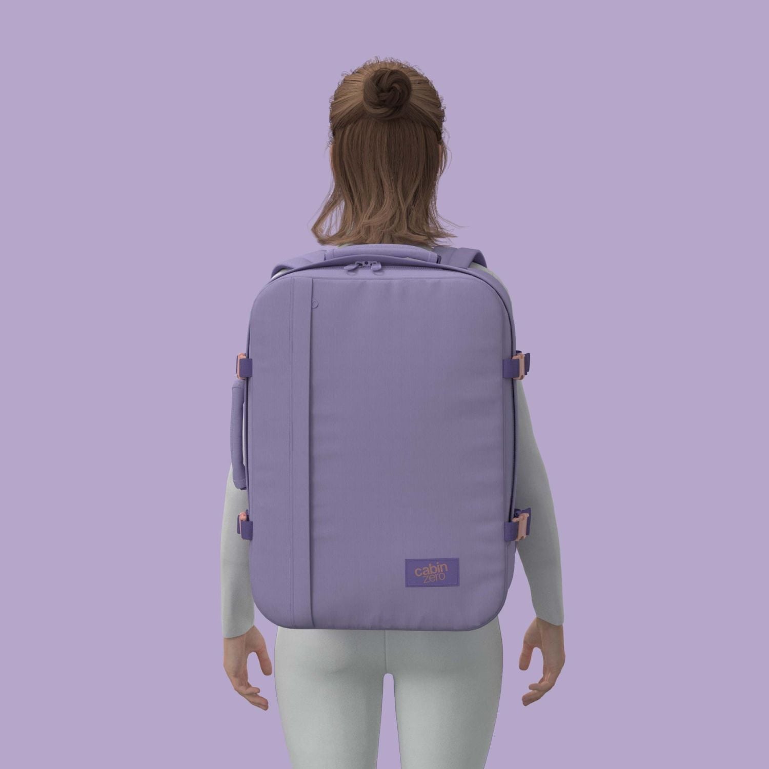 Cabinzero Classic Ultra Light Cabin Bag With Luggage Trackers 44L (Smokey Violet)