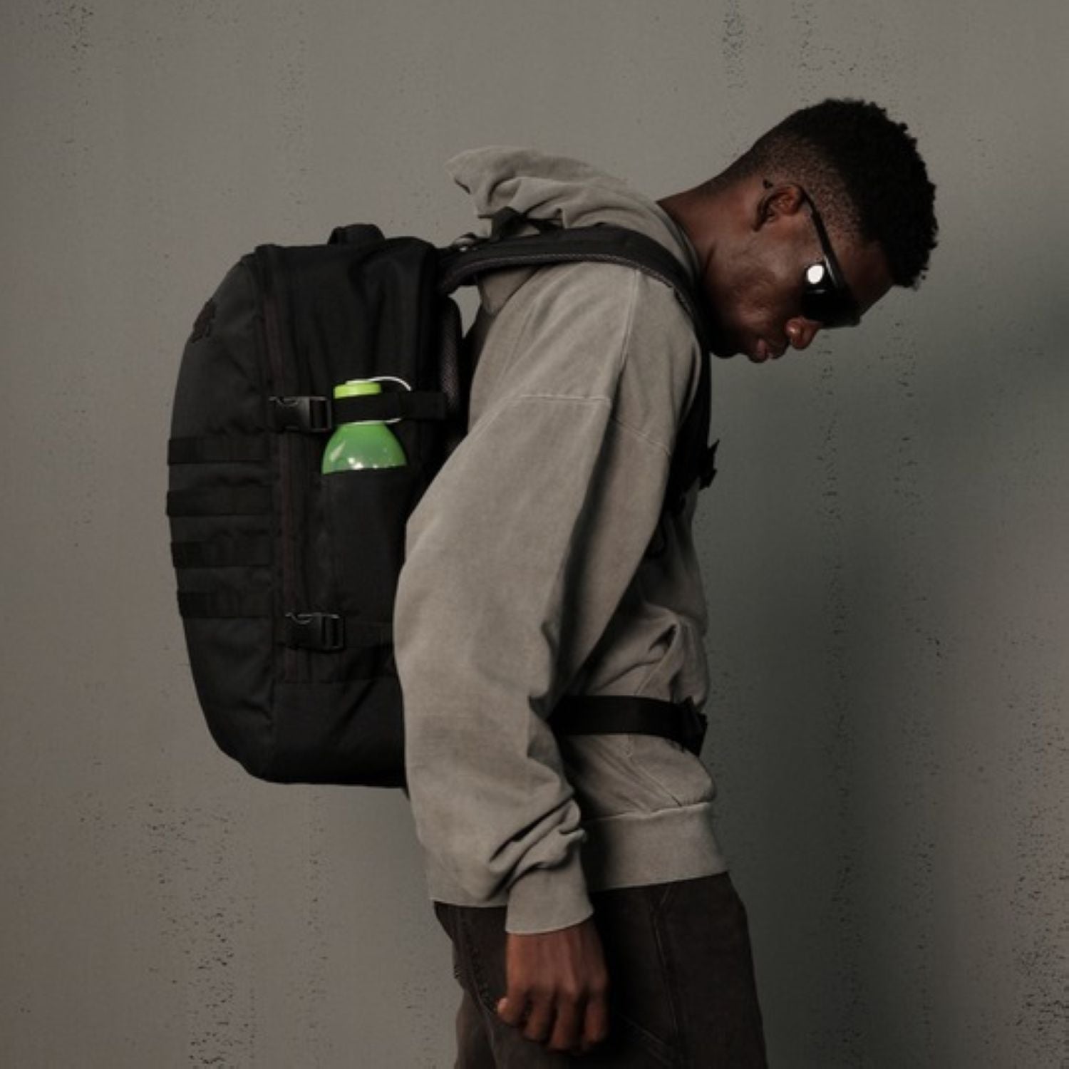 Cabinzero Military Cabin Bag With Luggage Trackers 44L (Absolute Black)