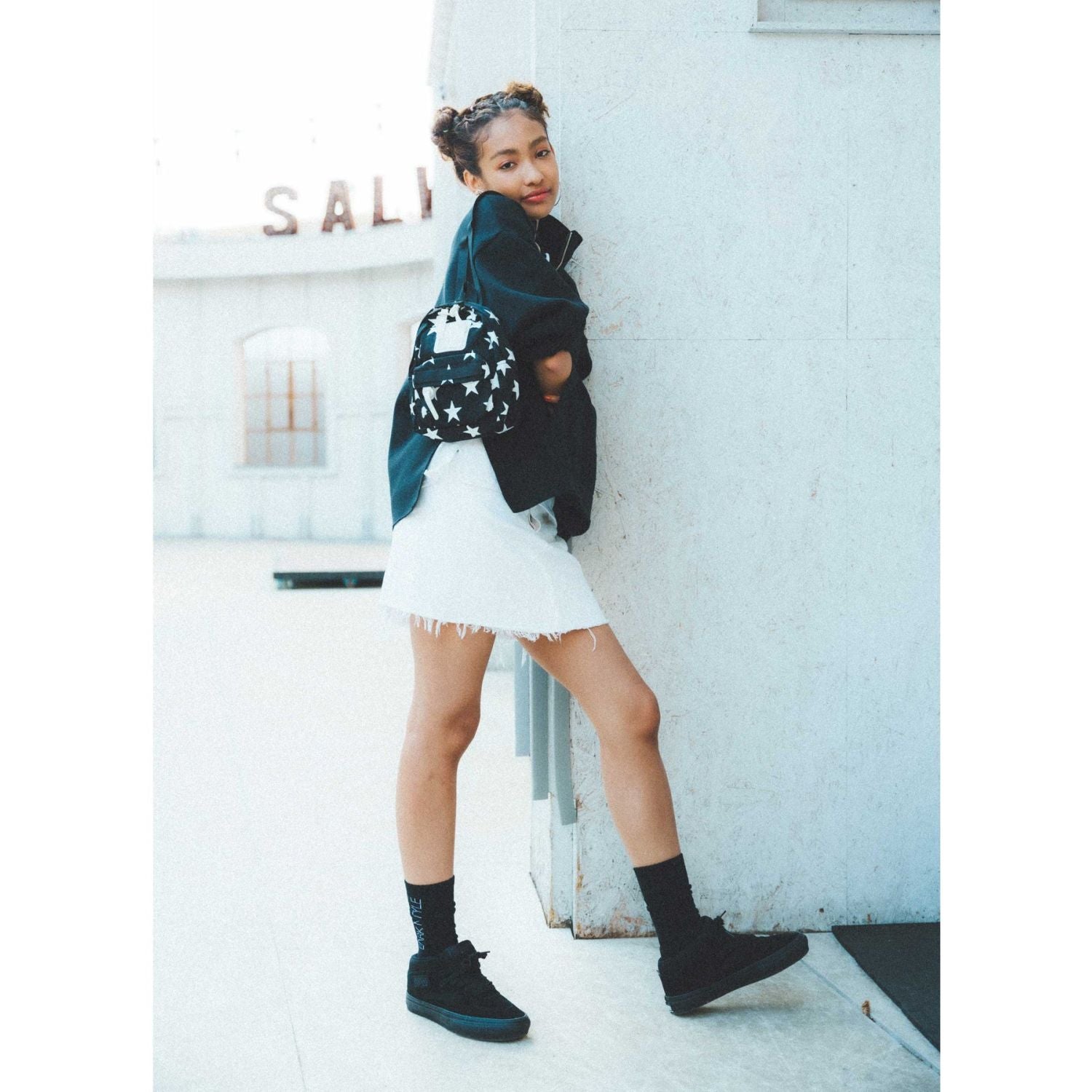 Cilocala Star Print Backpack X-Small (Black)