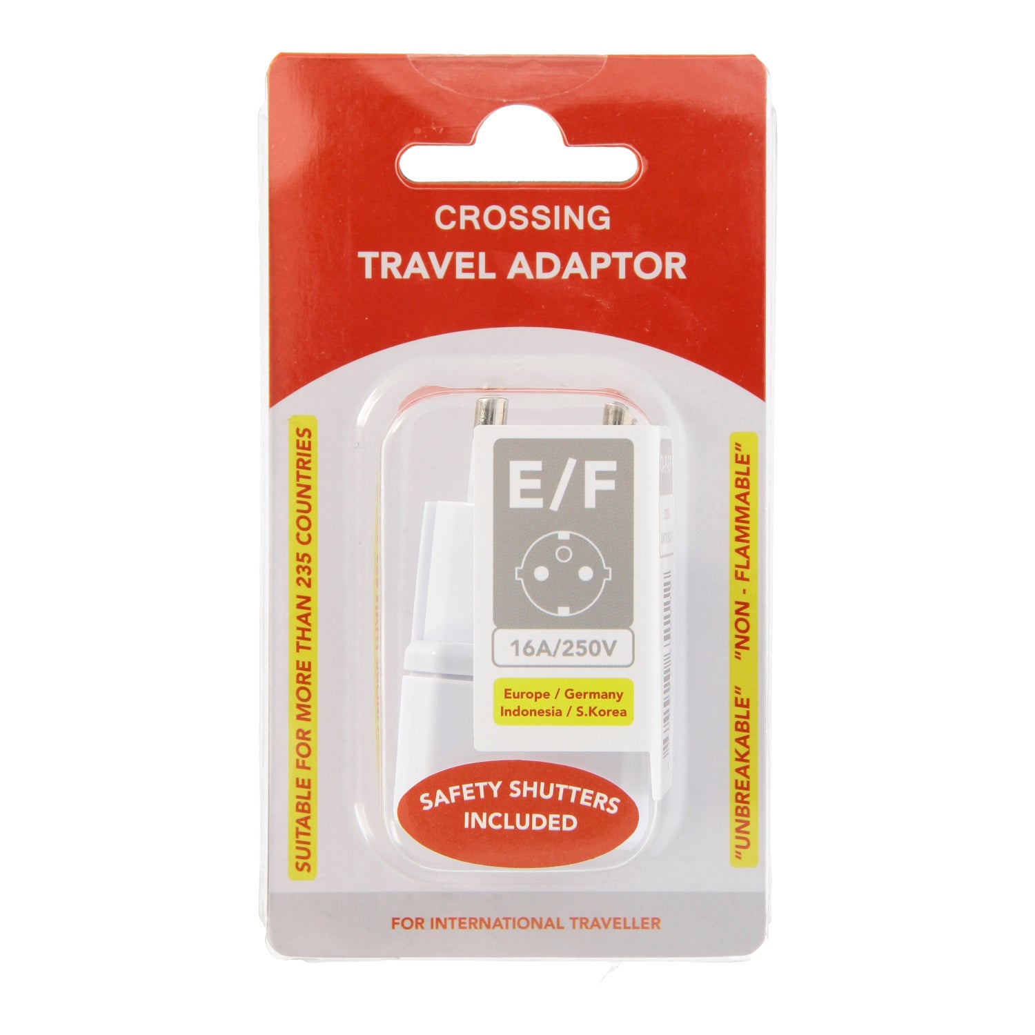 Crossing Travel Adaptor Plug - E/F (Europe / Germany / Indonesia / S. Korea)