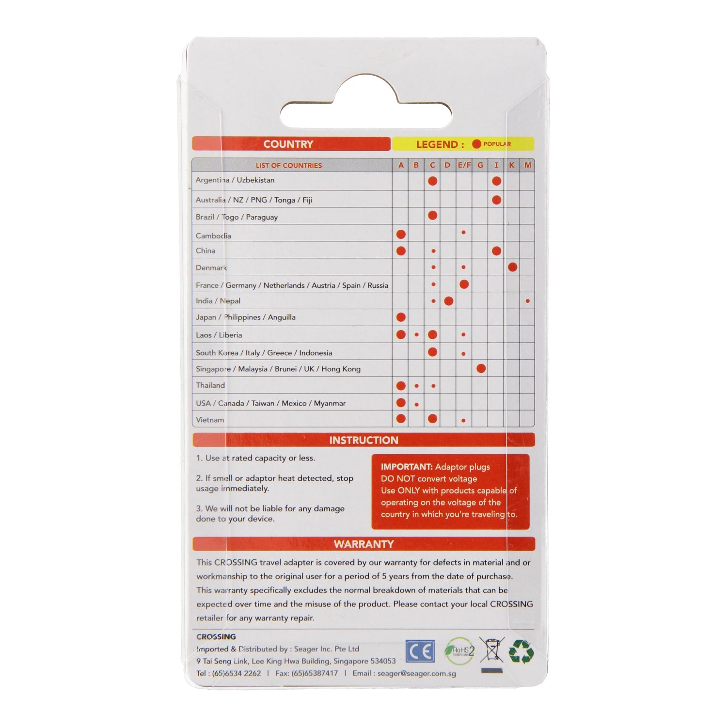 Crossing Travel Adaptor Plug - I (Australia / New Zealand / China)