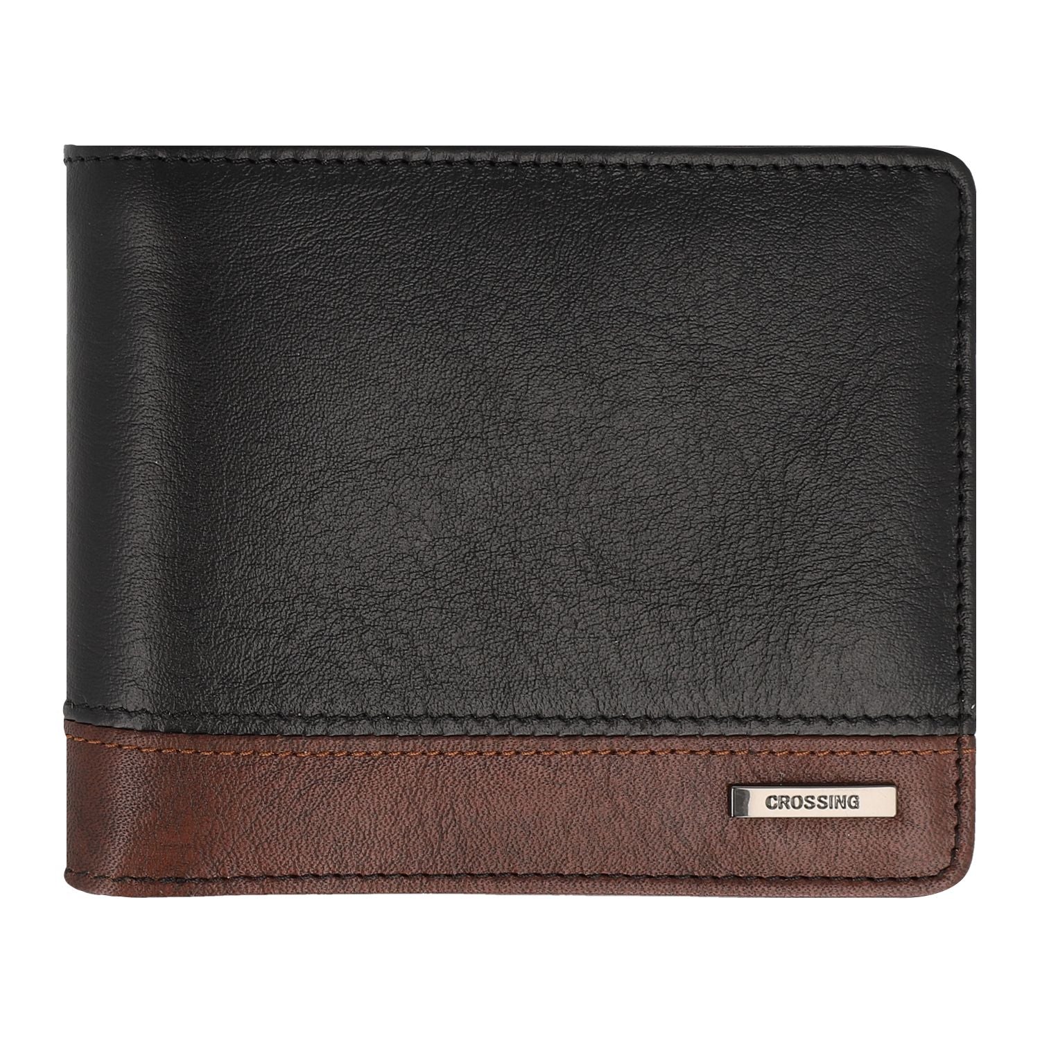 Crossing Antique Bi-fold Leather Wallet With Flap And Coin Pouch - Timber - Black