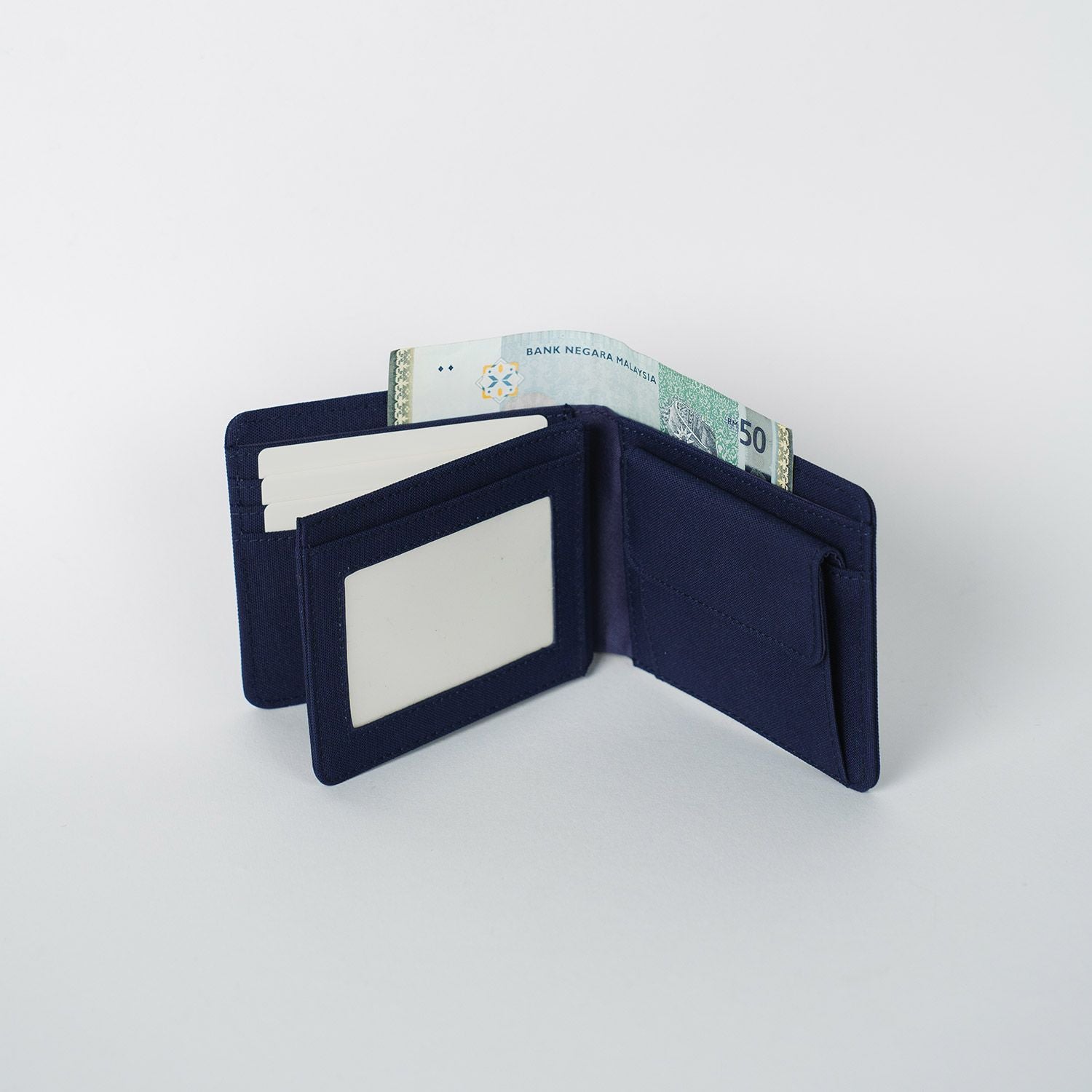 Crossing Bifold Wallet with Coin Pocket & Card Flap RFID - Navy