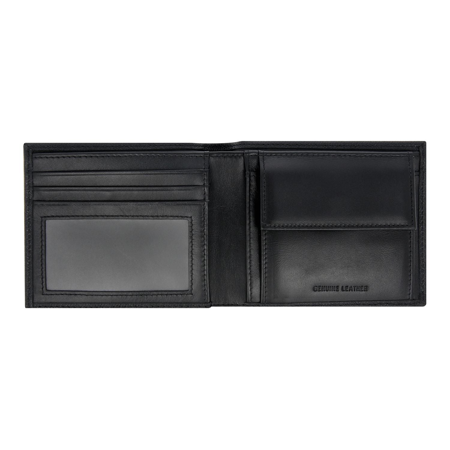 Crossing Elite Bi-fold Leather Wallet With Window And Coin Pocket RFID - Black