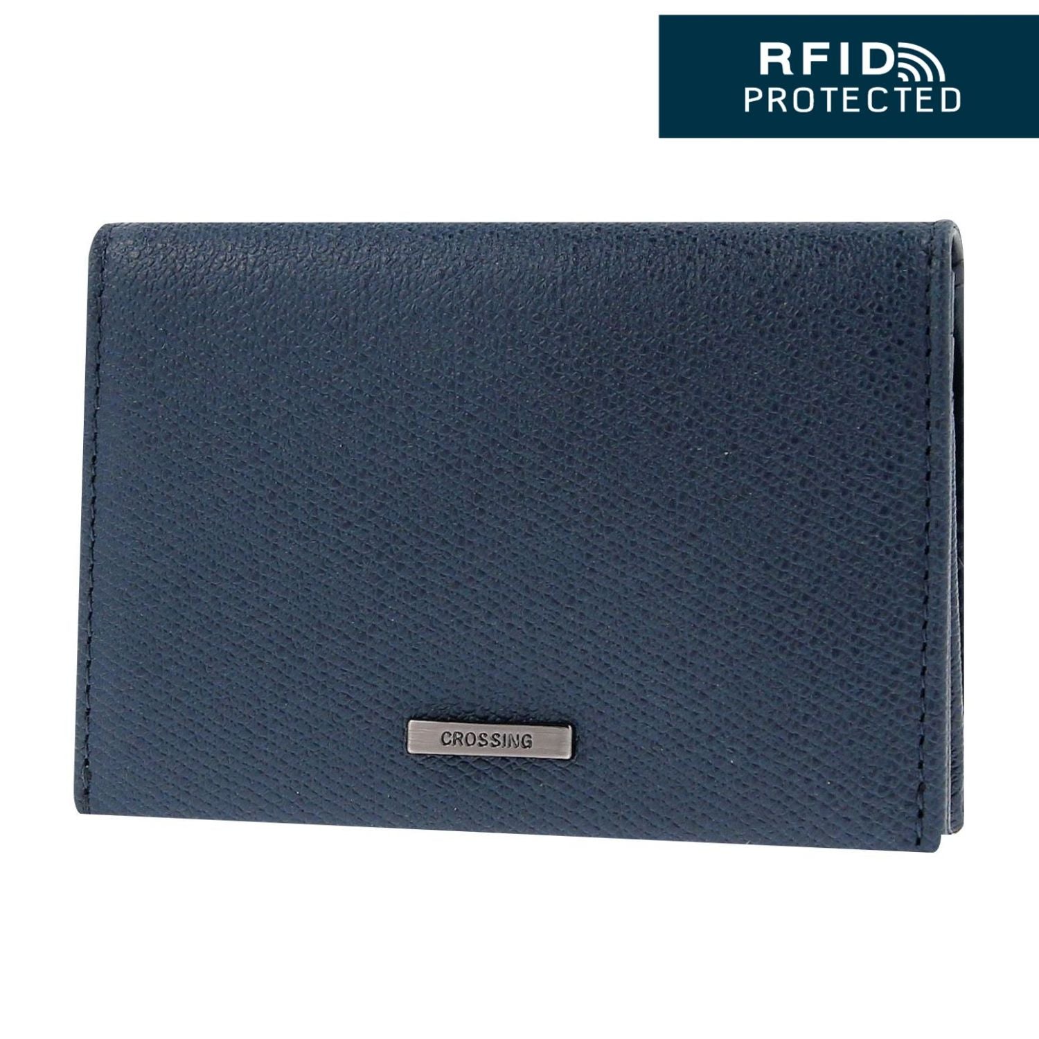 Crossing Elite Leather Leather Card Case With Magnet Closure RFID - Jeans