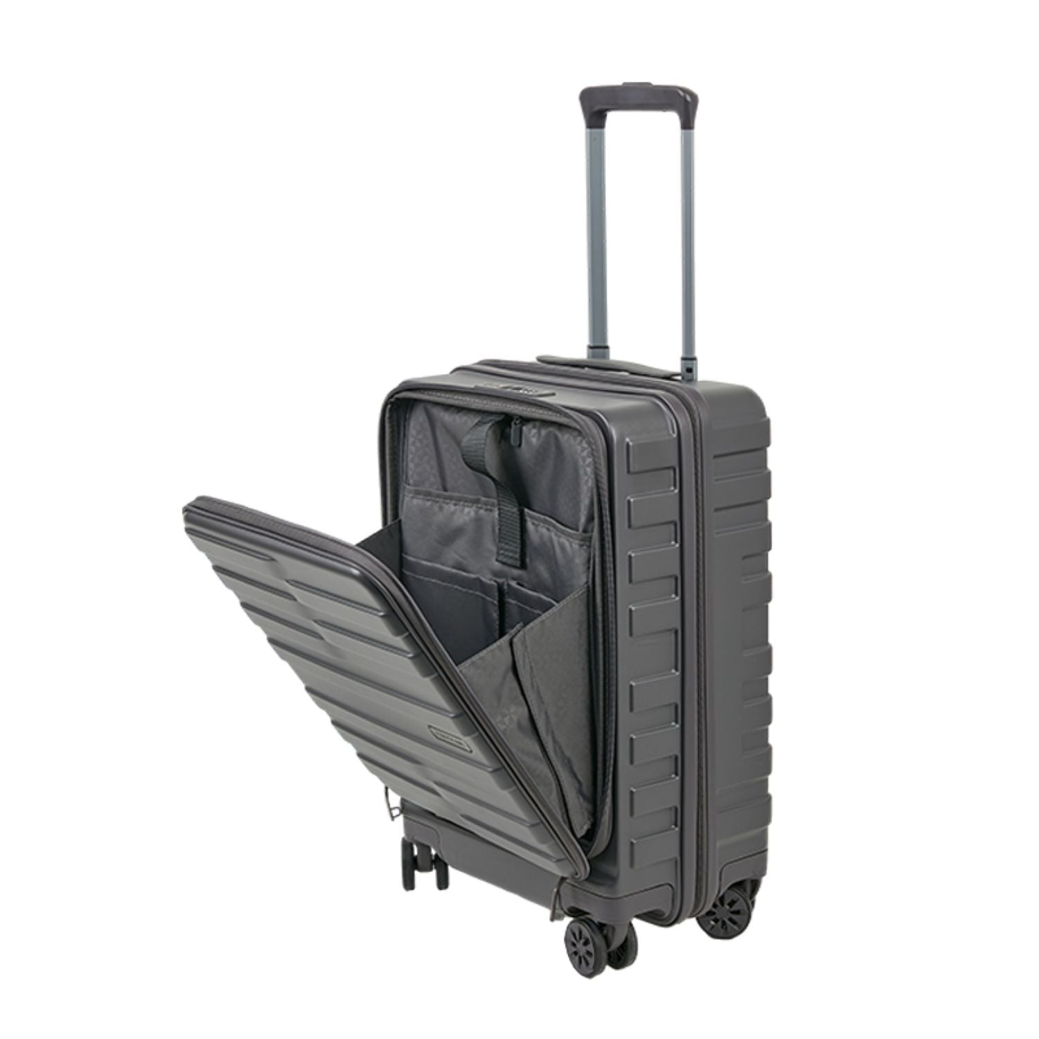 Crossing Groov Pc Trunk 20" Carry On Luggage With Front Access Opening - Dark Grey