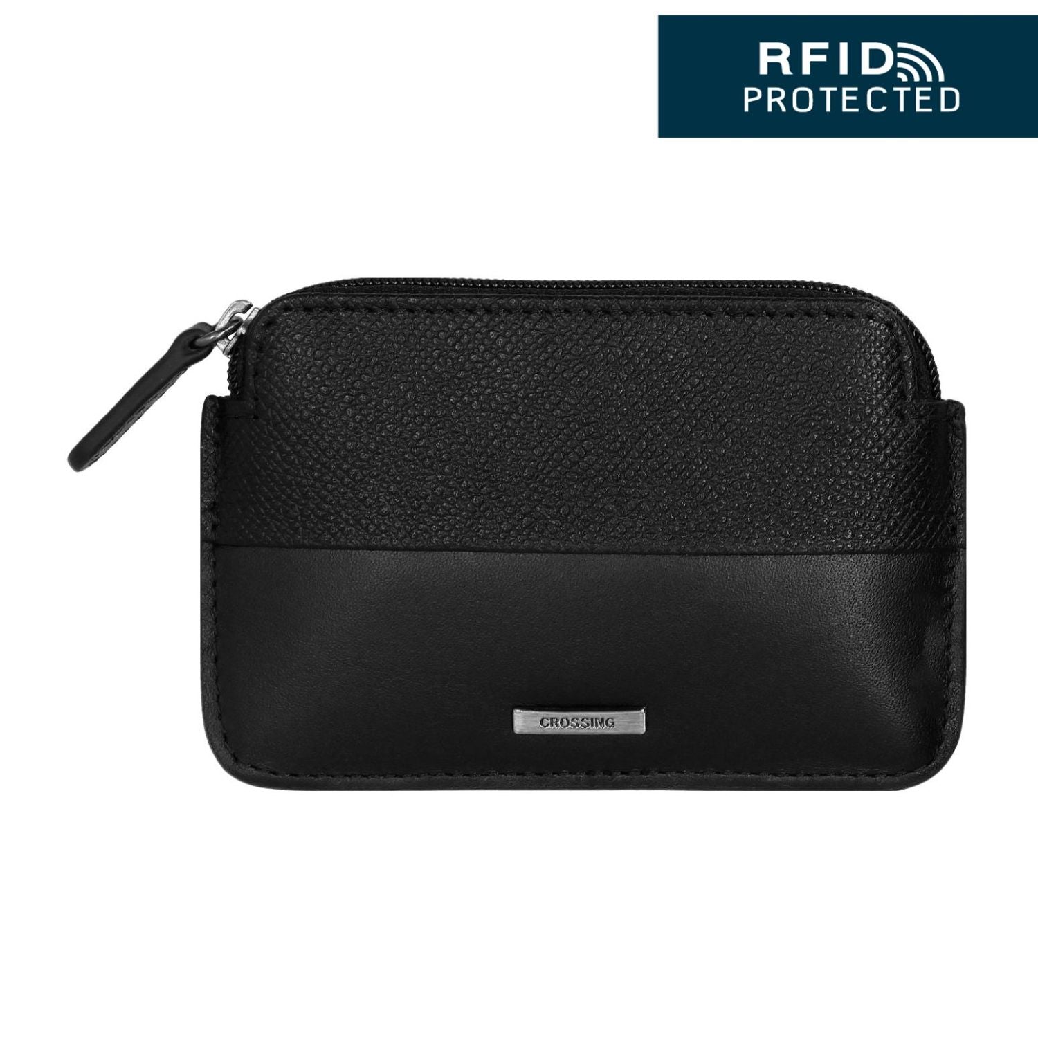 Crossing Infinite Leather Key Coin Pouch With Card Slots RFID - Black