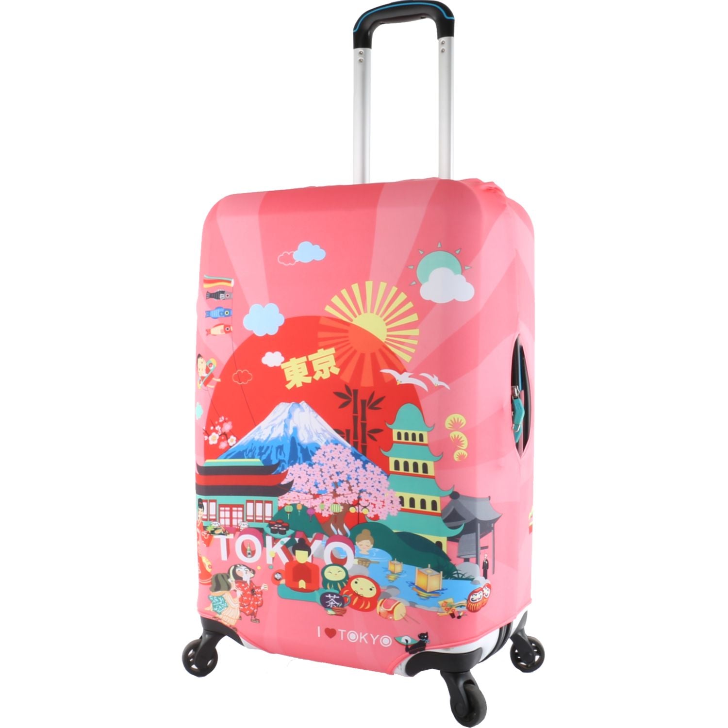 Crossing Luggage Cover Medium - Travel Stamp (23"-25")