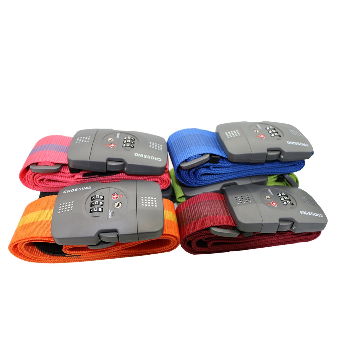 Crossing Luggage Strap With 3 Dial TSA Lock - Pink