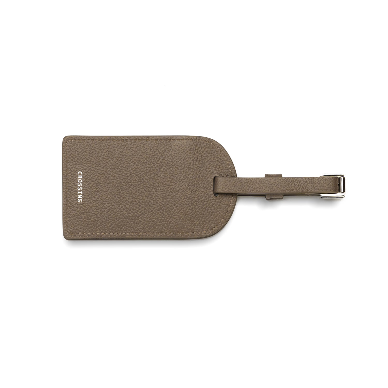 Crossing Milano Leather Luggage Tag - Dark Khaki