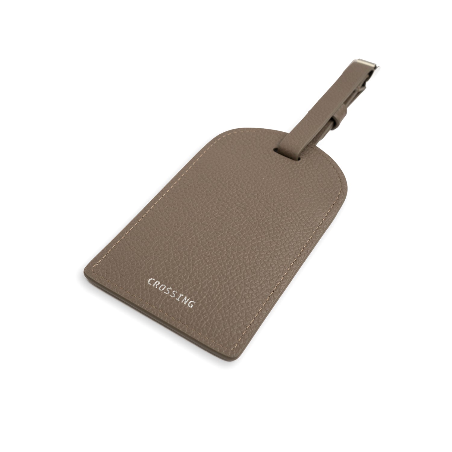 Crossing Milano Leather Luggage Tag - Dark Khaki