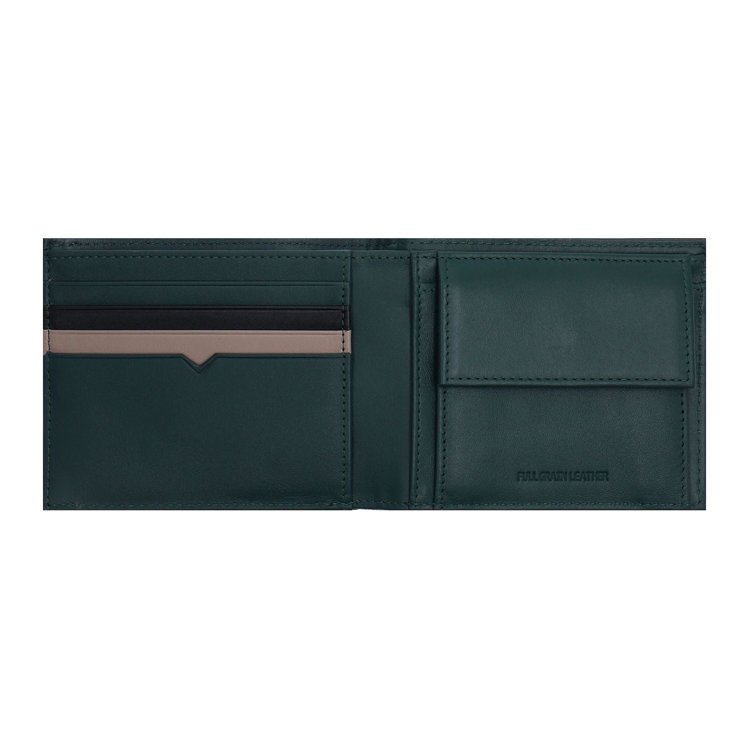 Crossing Modish Bi-fold Leather Wallet With Coin Pouch RFID - Black/Teal