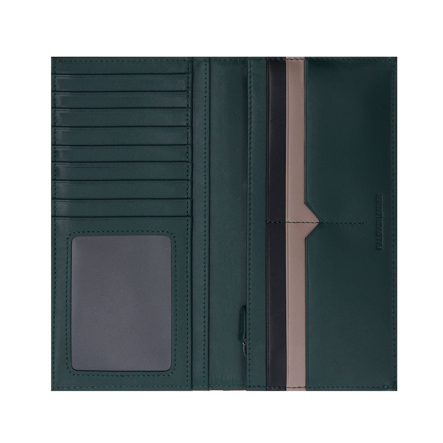 Crossing Modish Long Leather Wallet RFID - Black/Teal