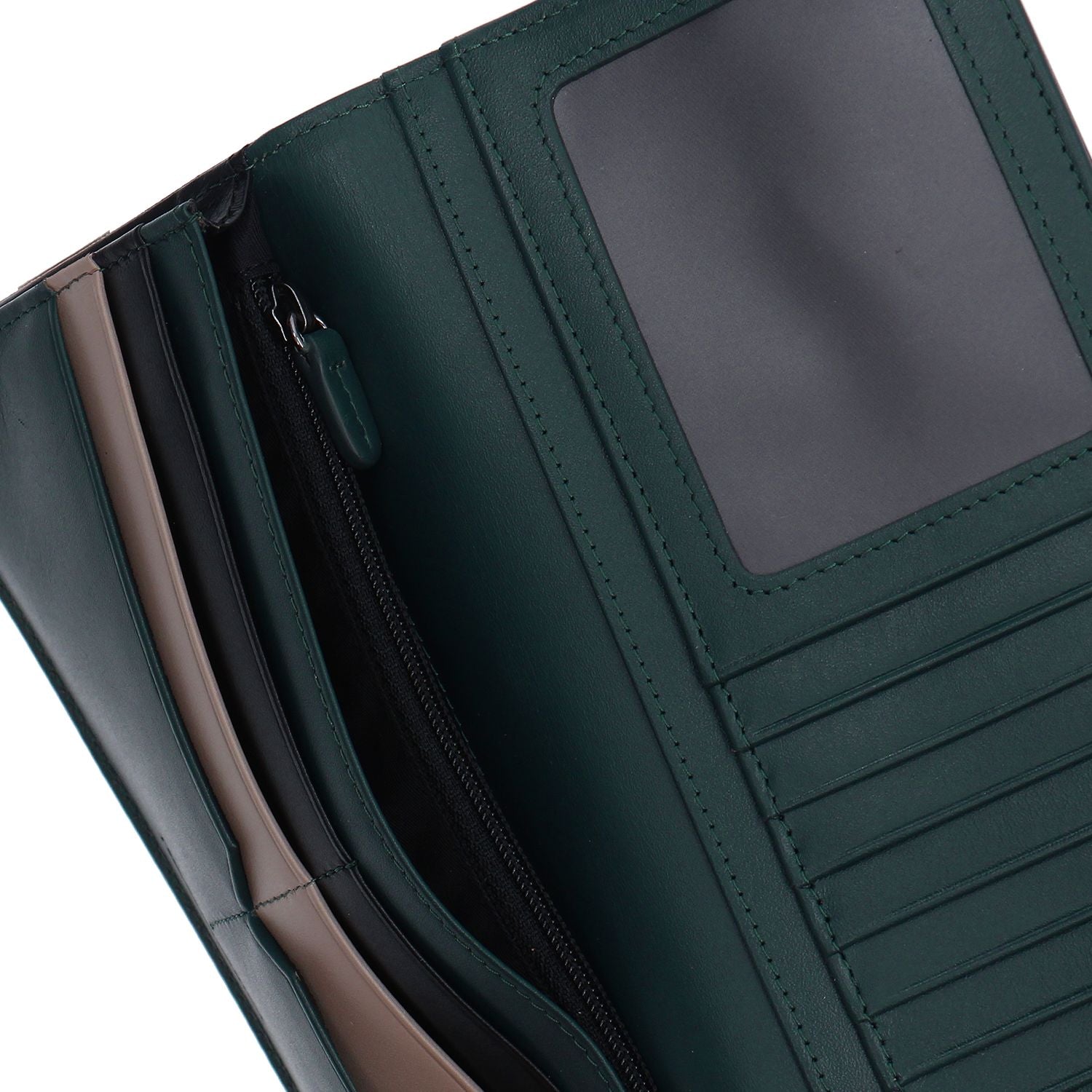 Crossing Modish Long Leather Wallet RFID - Black/Teal