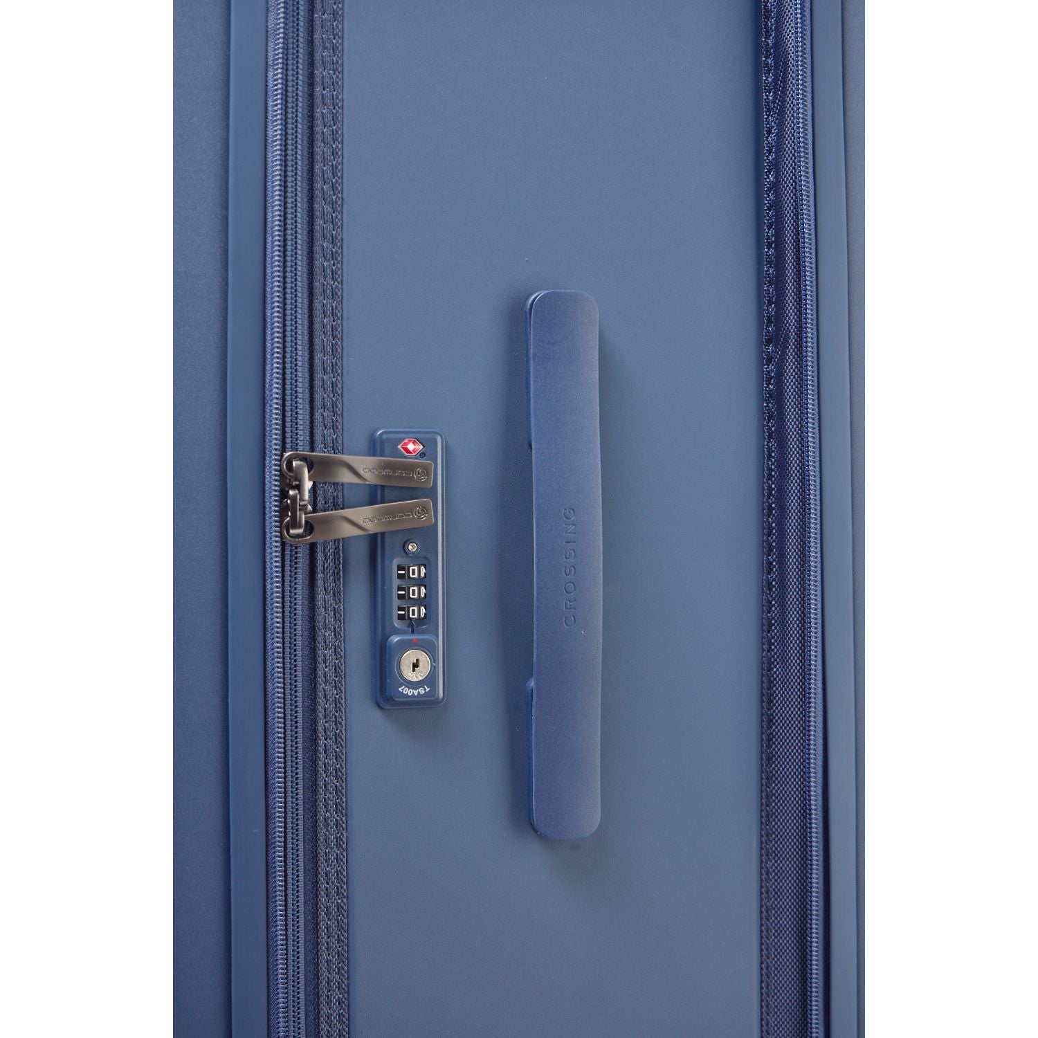 Crossing Ori Collapsible Polycarbonate 26" Medium Luggage - Pewter Blue