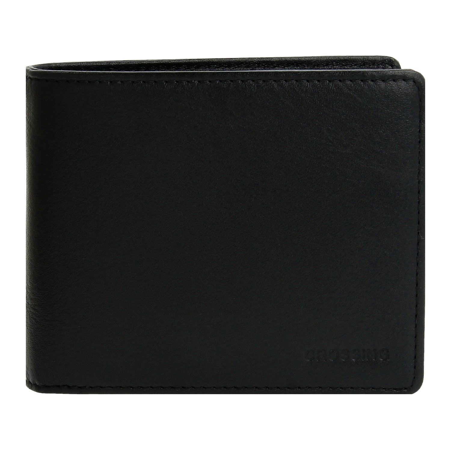 Crossing Prime Bi-Fold Nappa Leather Wallet With Window/Coin Pocket And Zip - Black