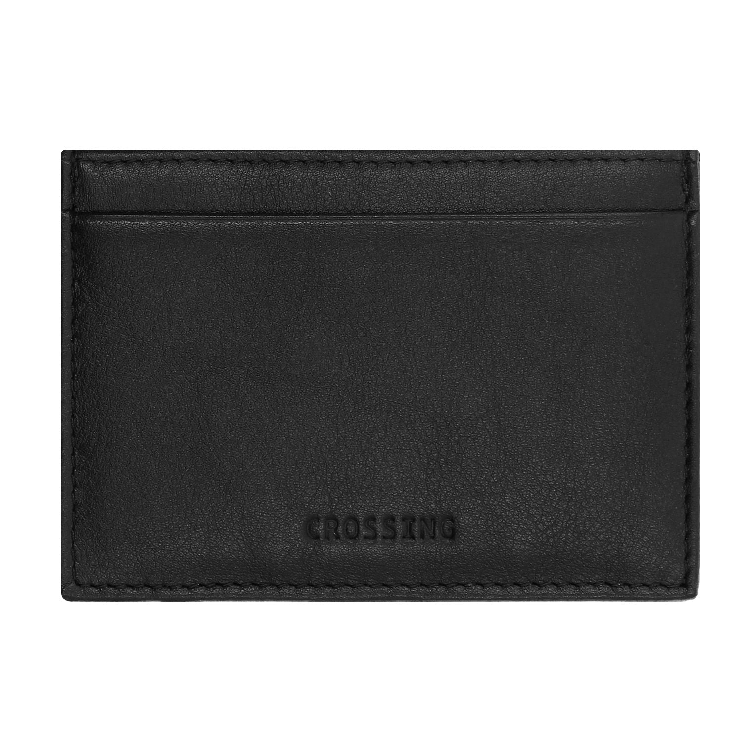 Crossing Prime Leather Card Holder With Vertical Card Slots - Black