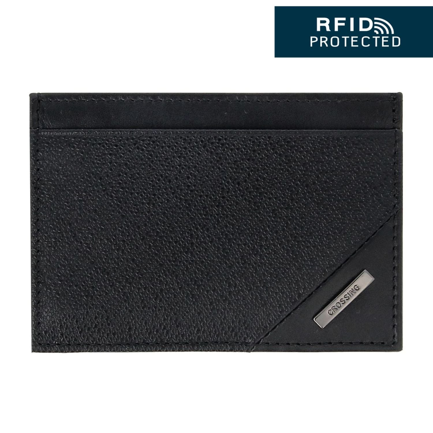 Crossing Riforma Card Holder With Vertical Card Slots RFID - Black
