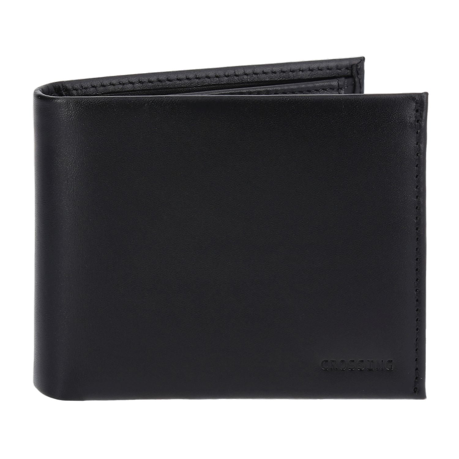 Crossing Sydney Bi-Fold Leather Wallet With Coin Pocket Rfid- Black