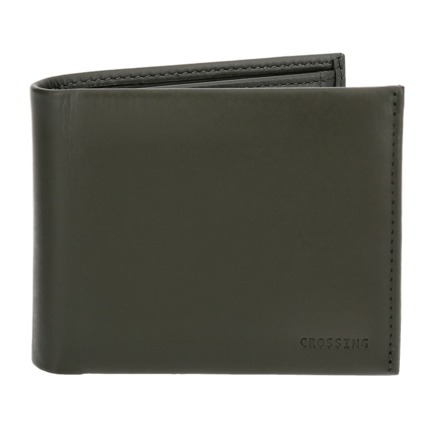 Crossing Sydney Bi-Fold Leather Wallet With Coin Pocket Rfid- Khaki