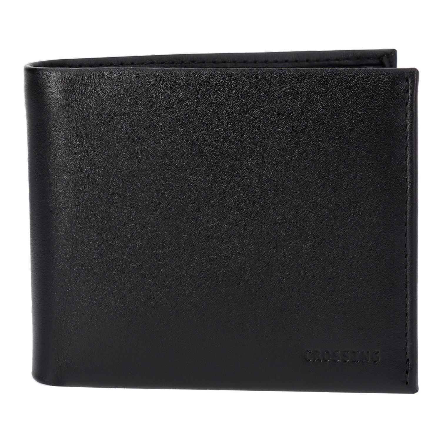 Crossing Sydney Bi-Fold Leather Wallet With Flap And Coin Pouch Rfid - Black