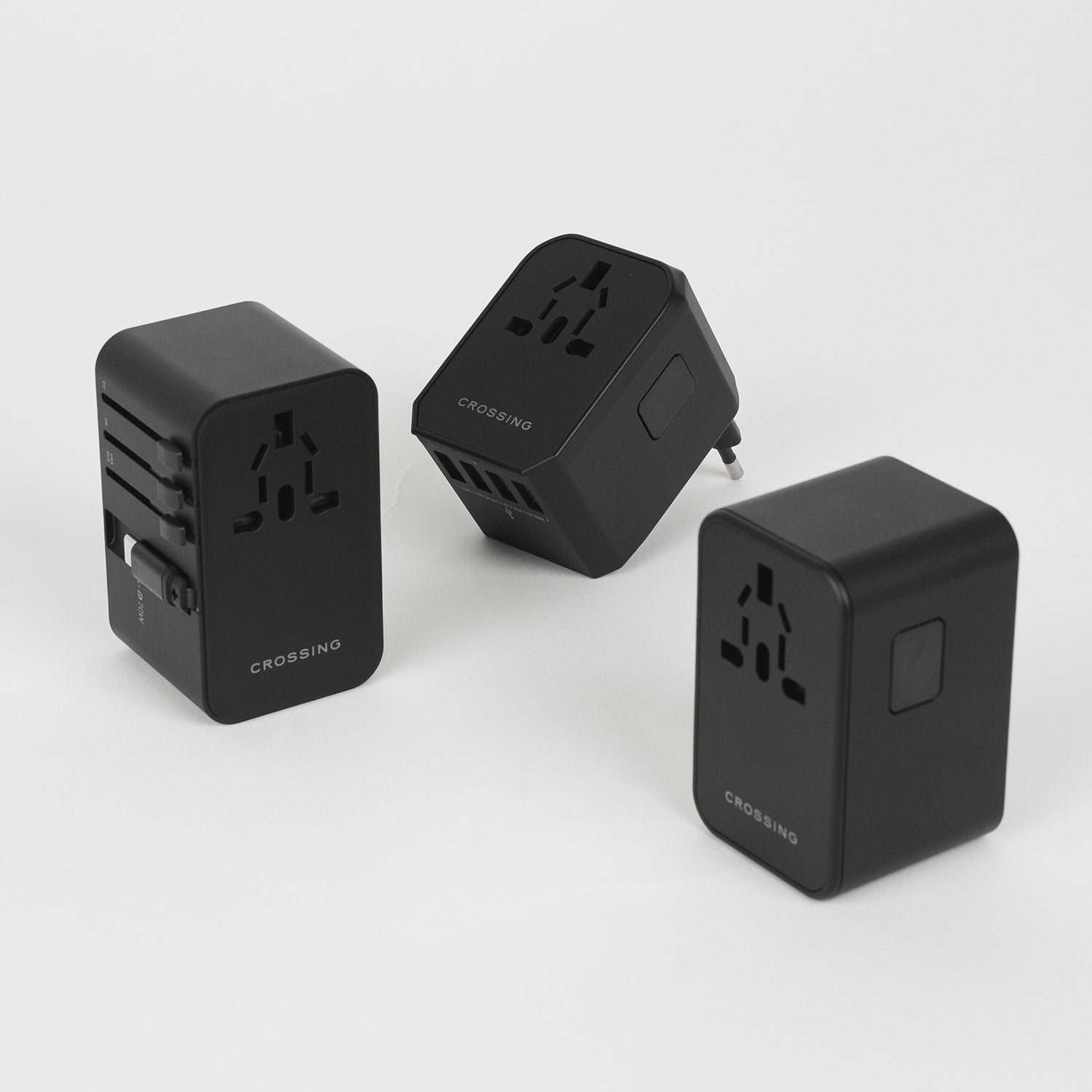Crossing World Travel Adaptor 100W with 1 X USB-A + 3 X USB-C - Black