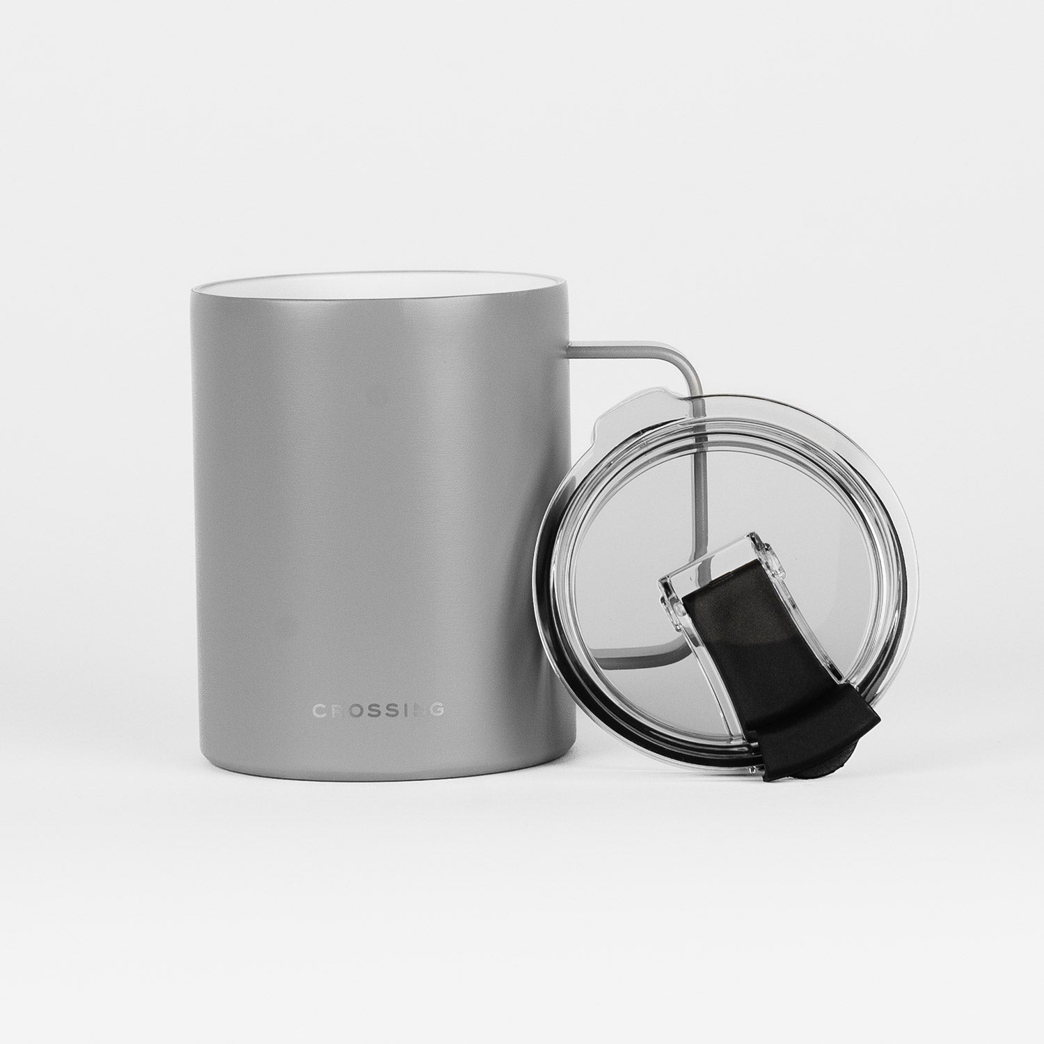 Crossing Neo Insulated S/S Ceramic Mug W Handle And Lid 420ml - Ash