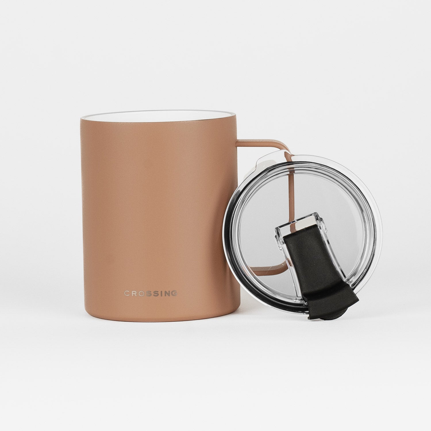 Crossing Neo Insulated S/S Ceramic Mug W Handle And Lid 420ml - Caramel