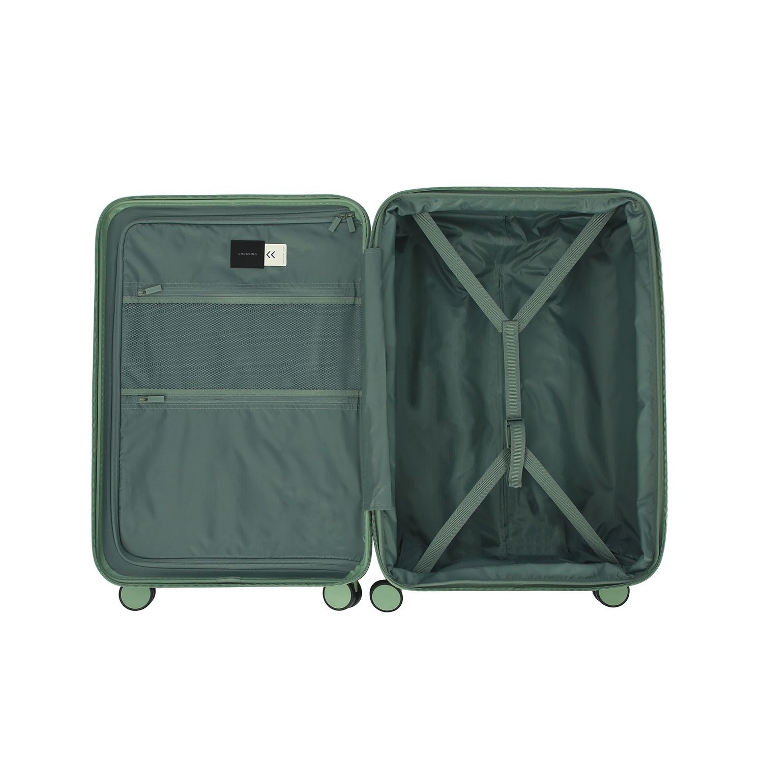 Crossing Vive Polycarbonate Expandable Medium Luggage T25 - Sage Green