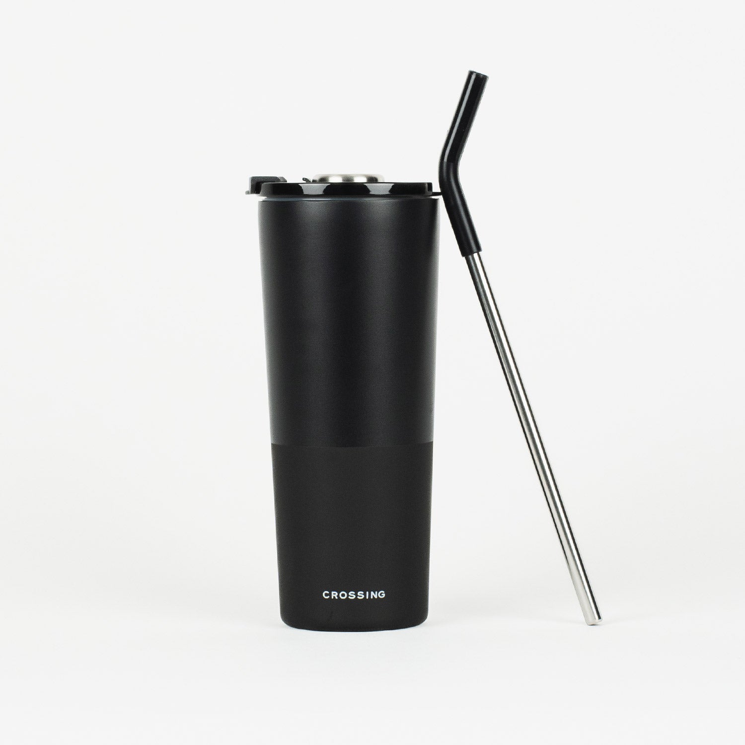 Crossing Volt Insulated Stainless Steel Straw Tumbler 710ML - Ebony