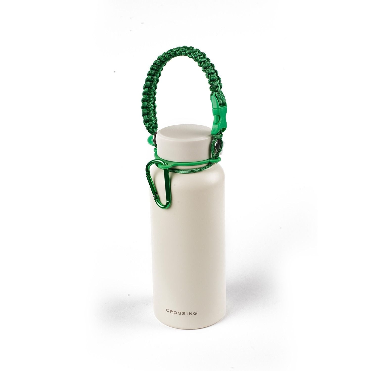 Crossing Paracord Bottle Carrier Strap with Carabiner - Bright Green