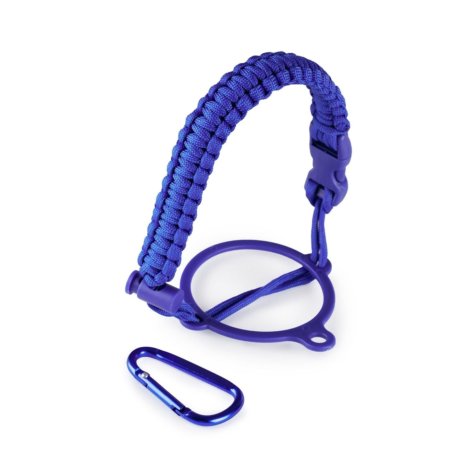 Crossing Paracord Bottle Carrier Strap with Carabiner - Dark Blue