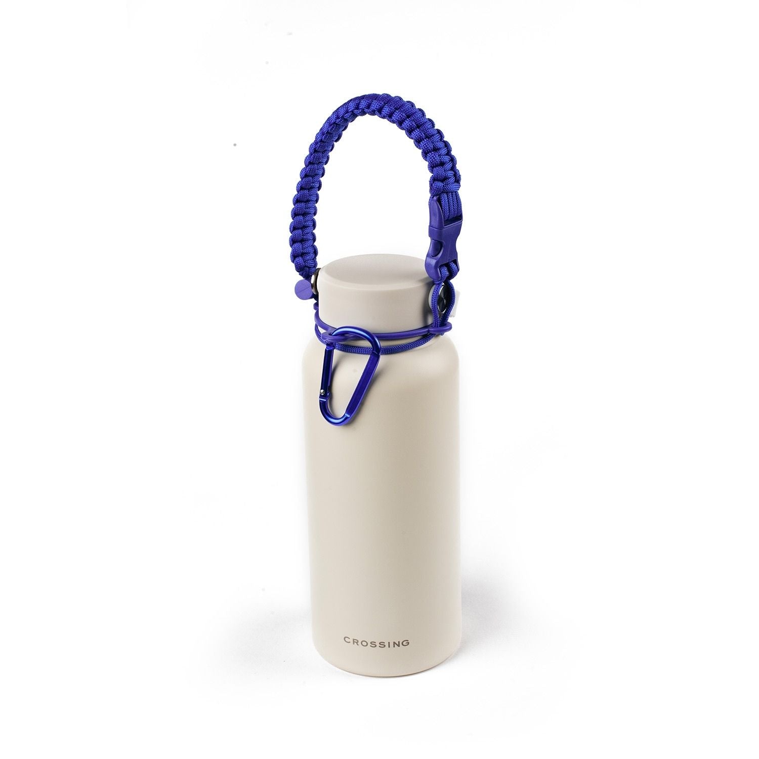 Crossing Paracord Bottle Carrier Strap with Carabiner - Dark Blue