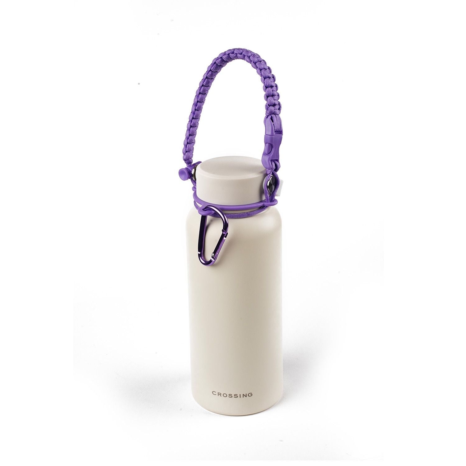 Crossing Paracord Bottle Carrier Strap with Carabiner - Purple