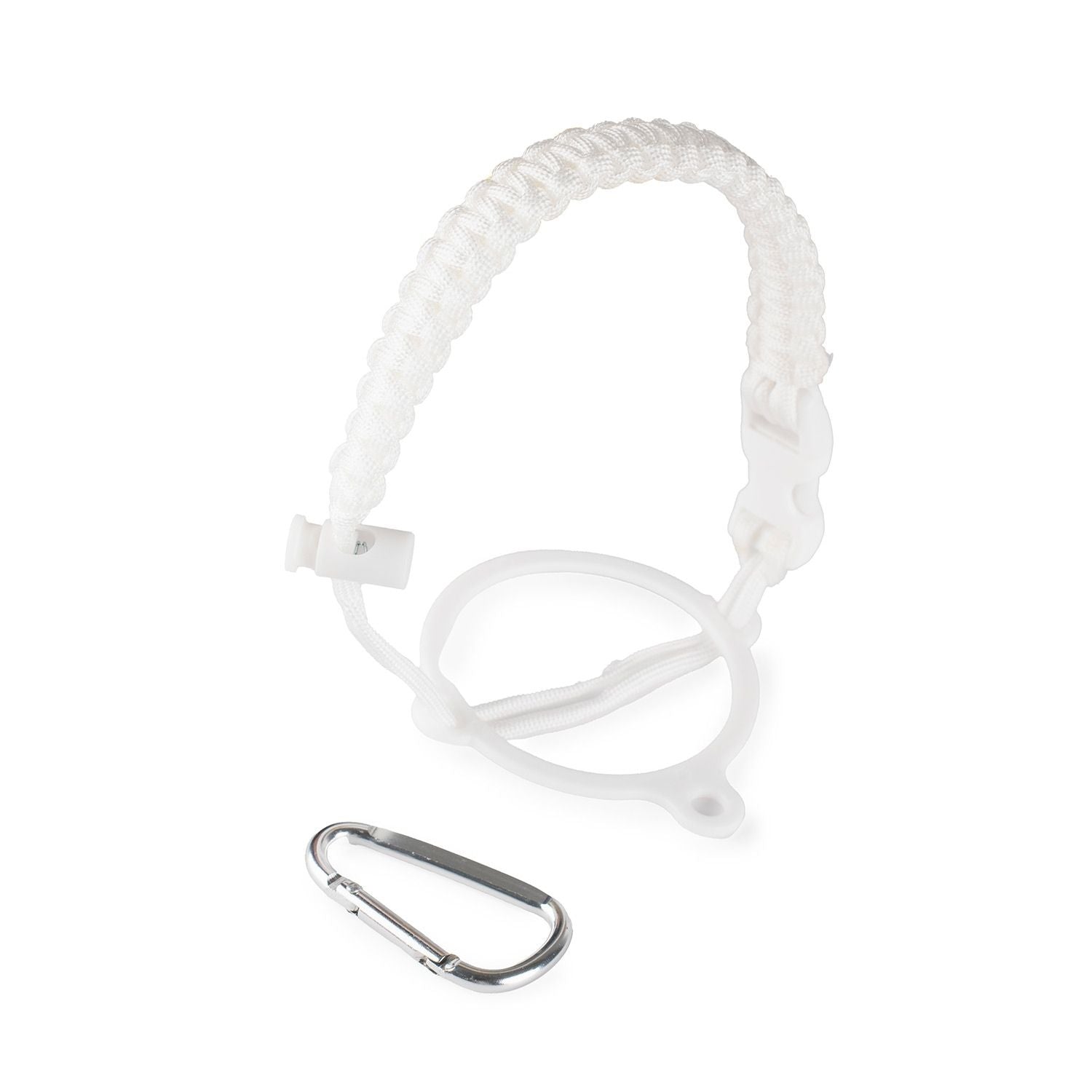 Crossing Paracord Bottle Carrier Strap with Carabiner - White