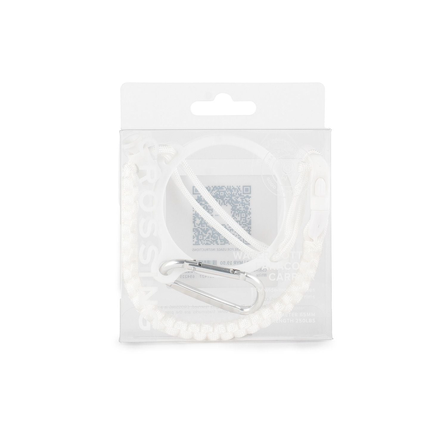 Crossing Paracord Bottle Carrier Strap with Carabiner - White