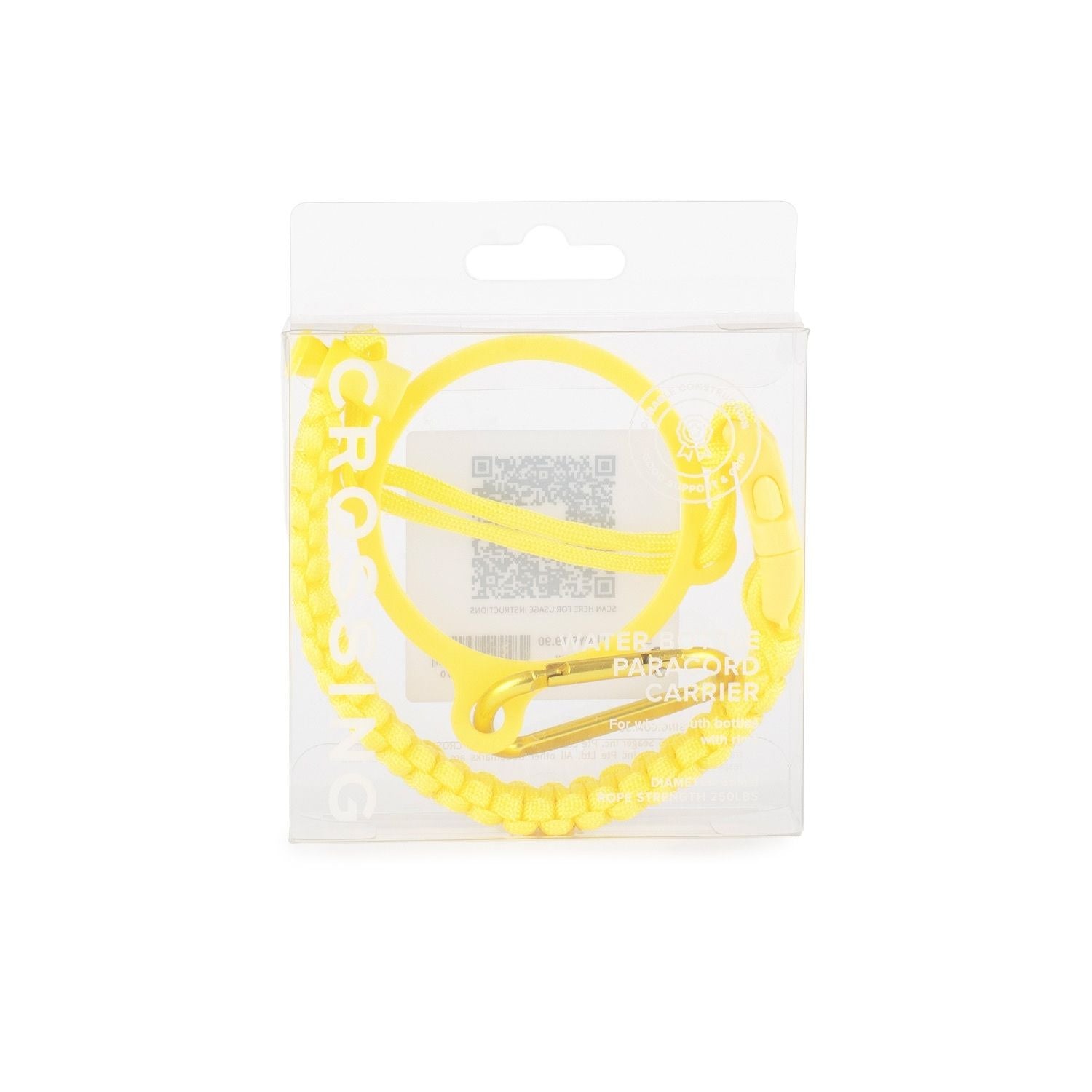 Crossing Paracord Bottle Carrier Strap with Carabiner - Yellow