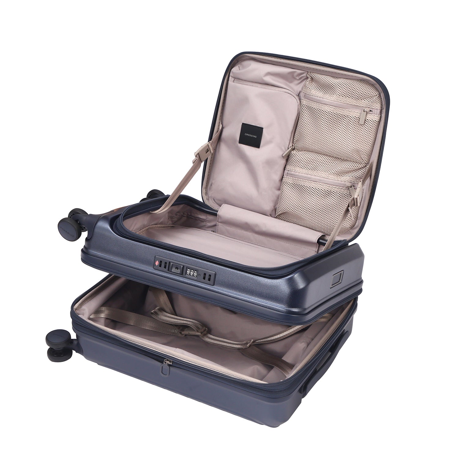 CROSSING INVI 20" Carry On Expandable Luggage With Front & Middle Access V3 - Dark Blue