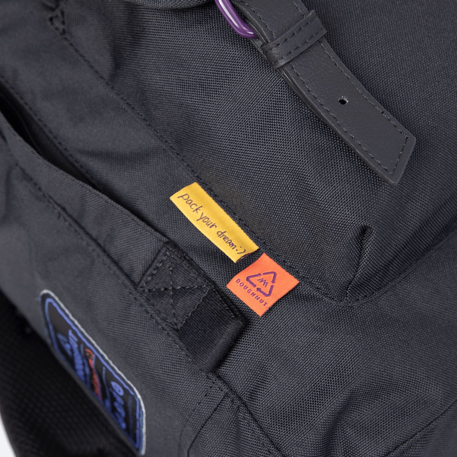 Doughnut Macaroon Large Happy Camper Series Backpack - Black