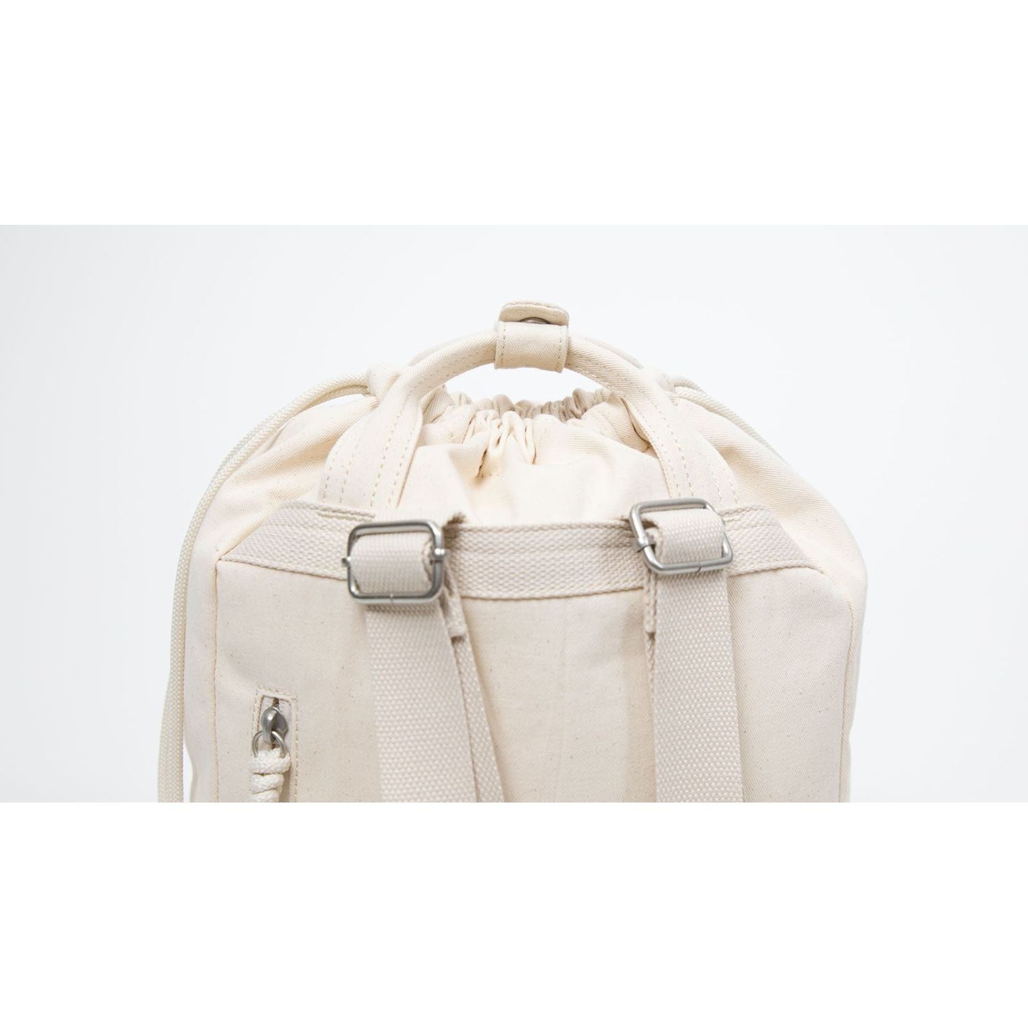 Doughnut Macaroon Mini Drawstring Organic Cotton Series Backpack - Beige