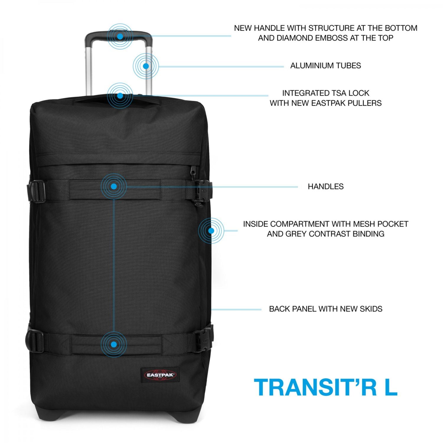 Eastpak Transit'r Soft Case L (31") Luggage - Black