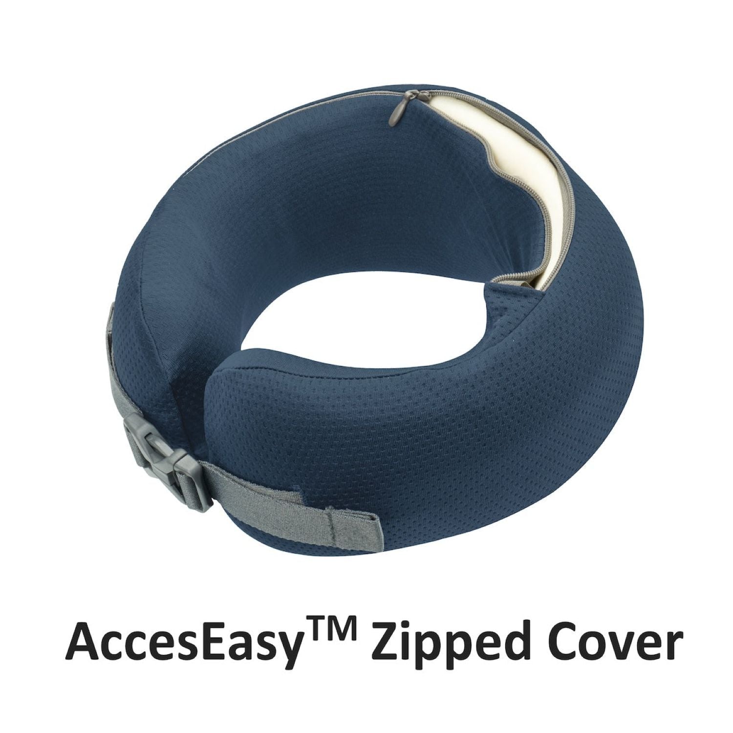 Easynap Foldable Pocket Travel Neck Pillow With Pouch Large - Midnight Navy (Dark Blue)