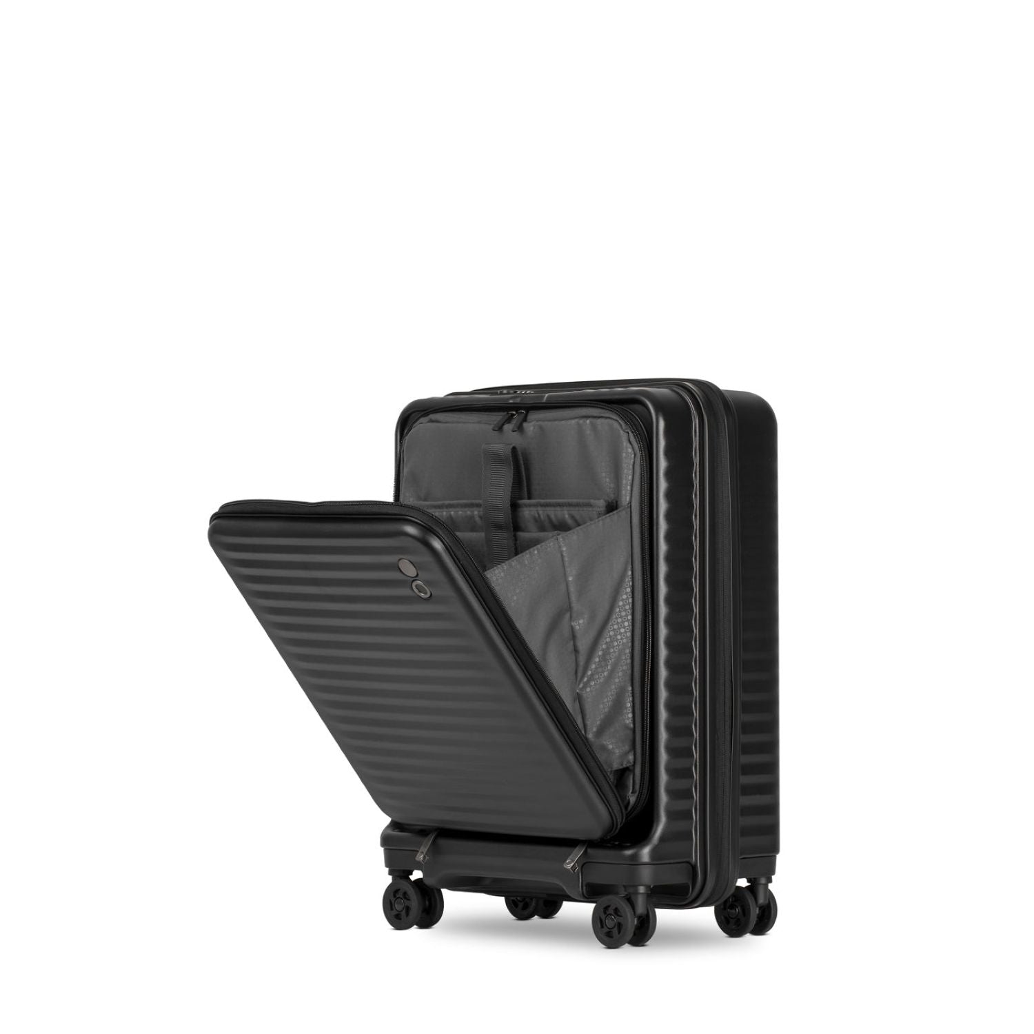 Echolac Celestra 20" Carry On Upright Luggage With Front Access Opening (Black)