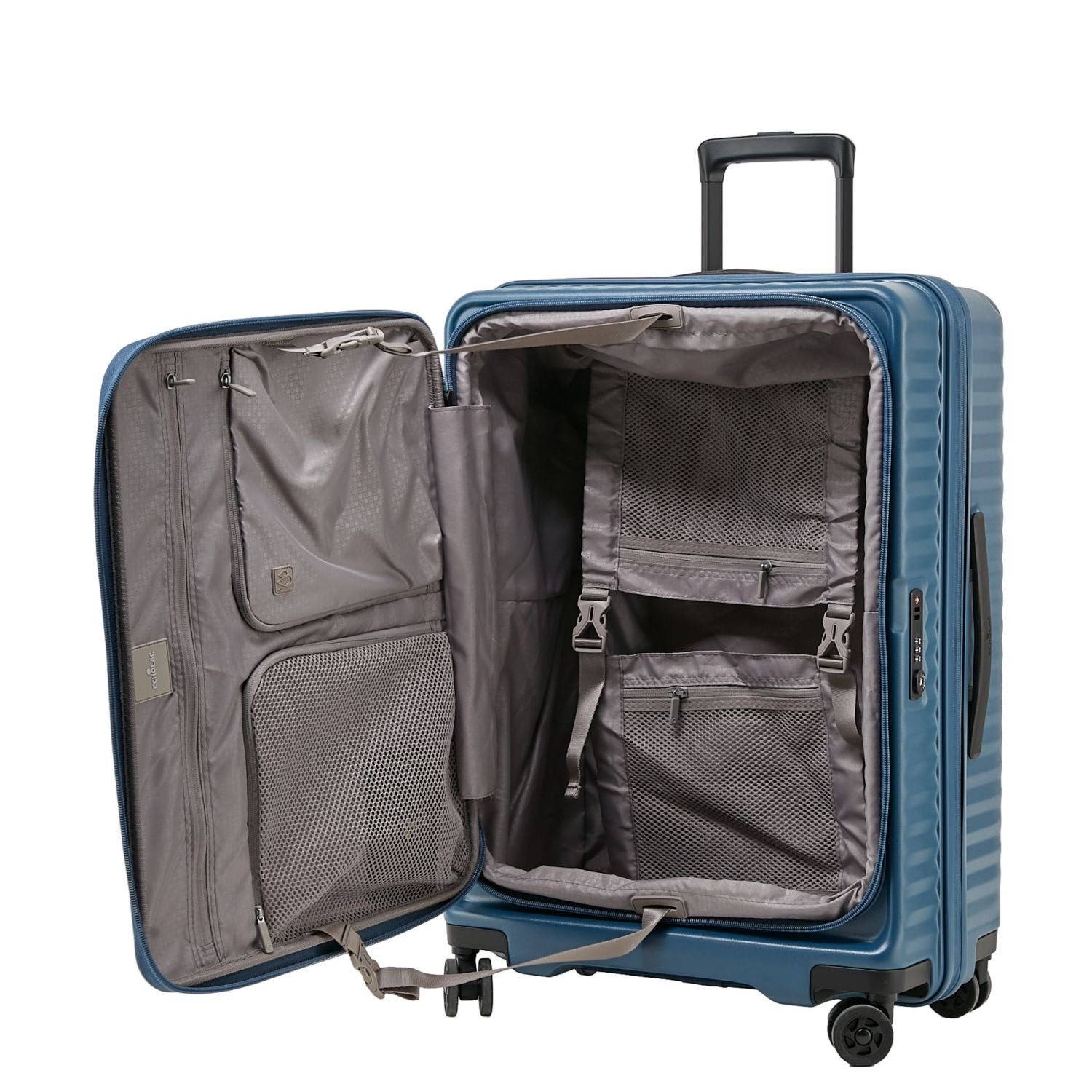 Echolac Celestra 24" Medium Upright Luggage With Front Access Opening (Dark Blue)