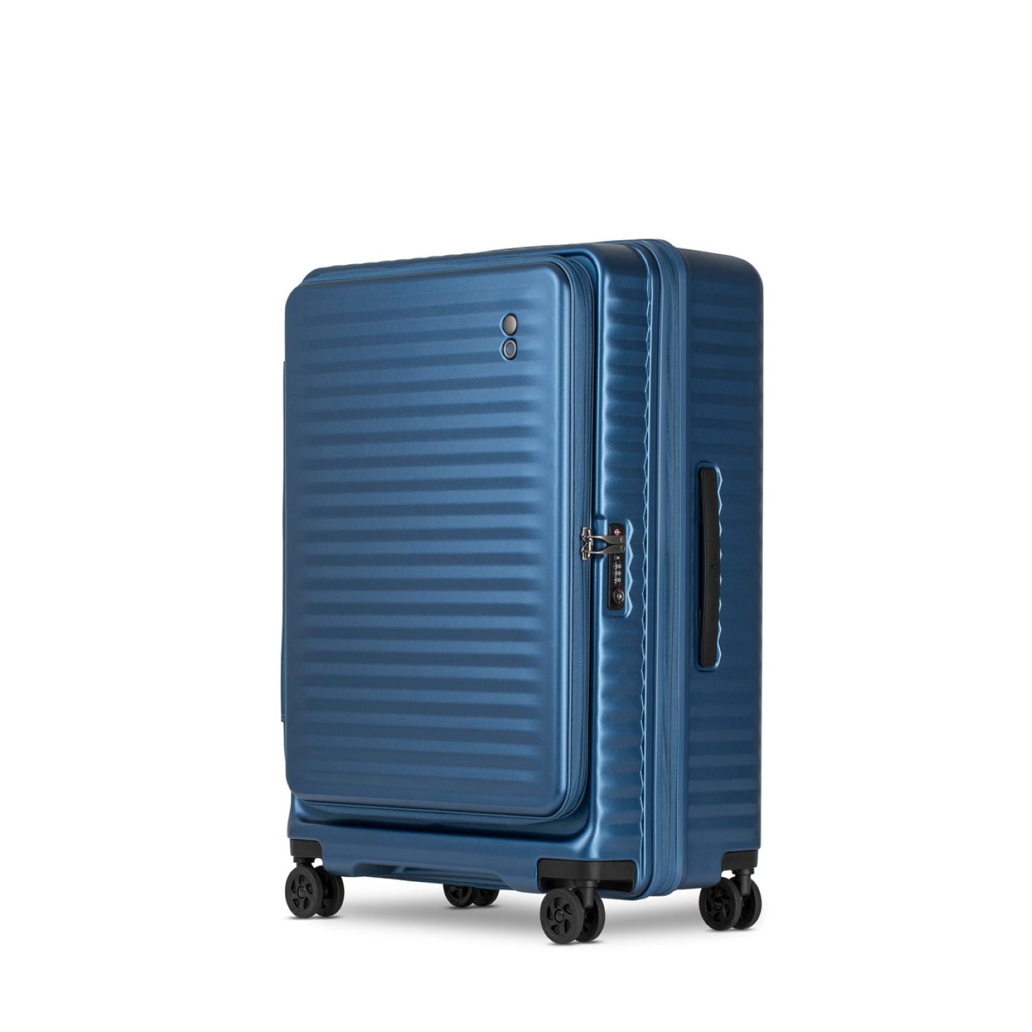 Echolac Celestra 28" Large Upright Luggage With Front Access Opening (Blue)