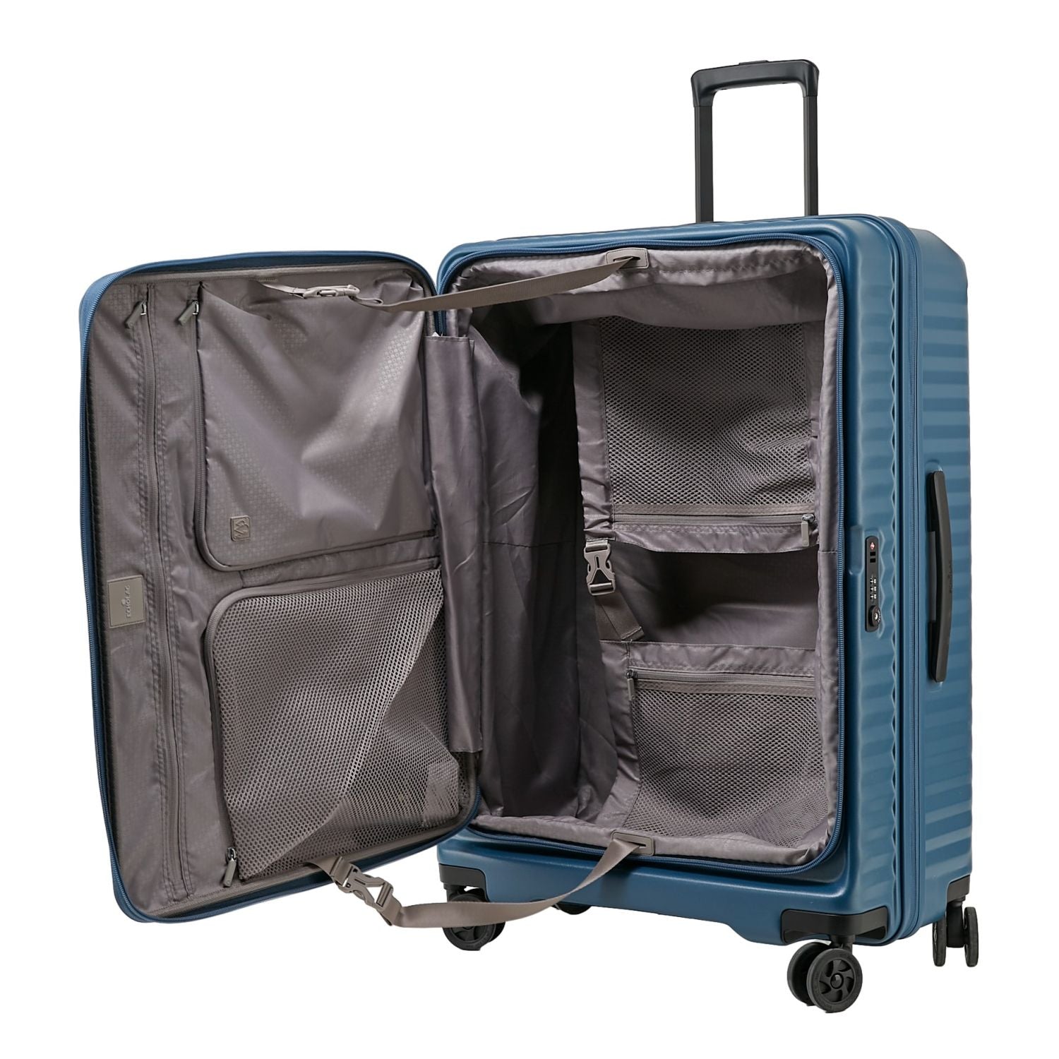 Echolac Celestra 28" Large Upright Luggage With Front Access Opening (Dark Blue)