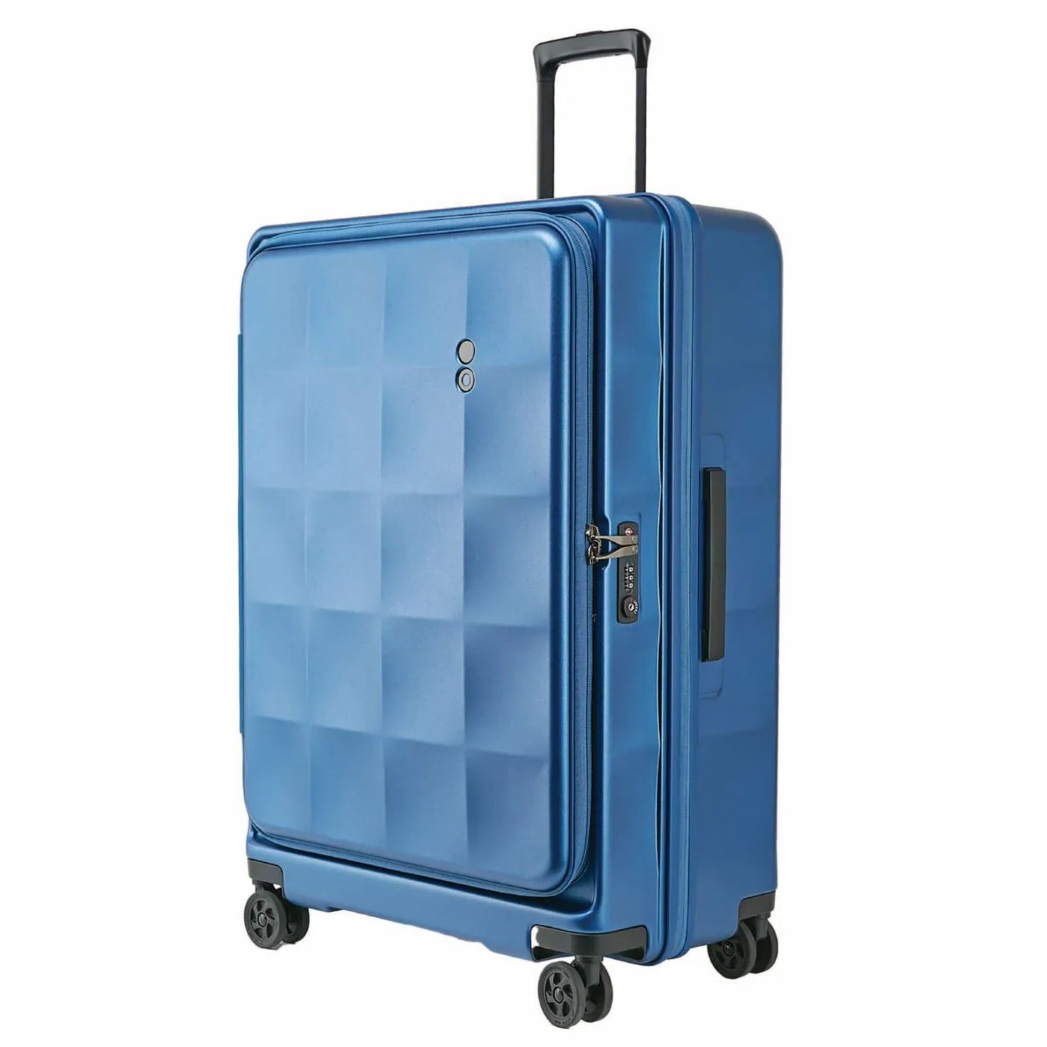 Echolac Square FX 28" Large Expandable Luggage (Blue)