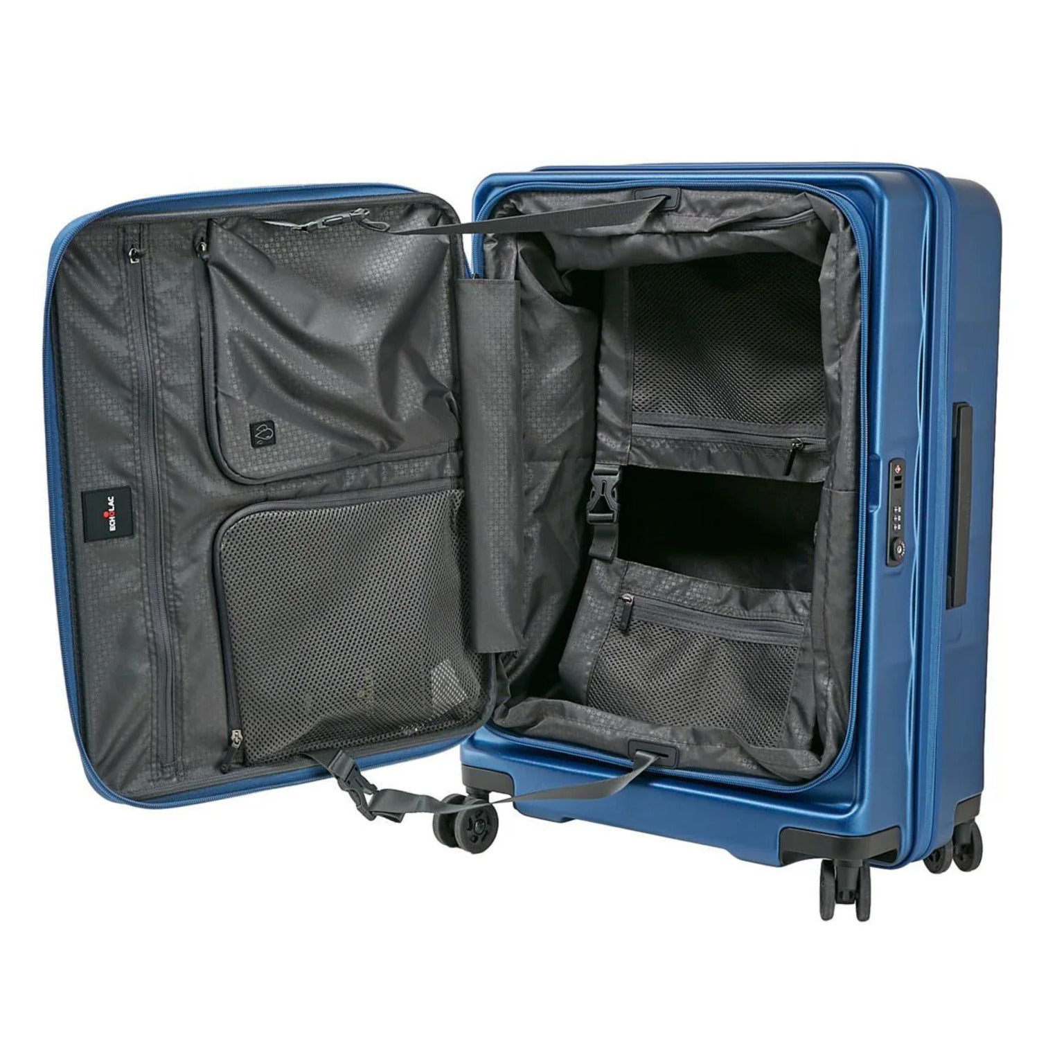 Echolac Square FX 28" Large Expandable Luggage (Blue)